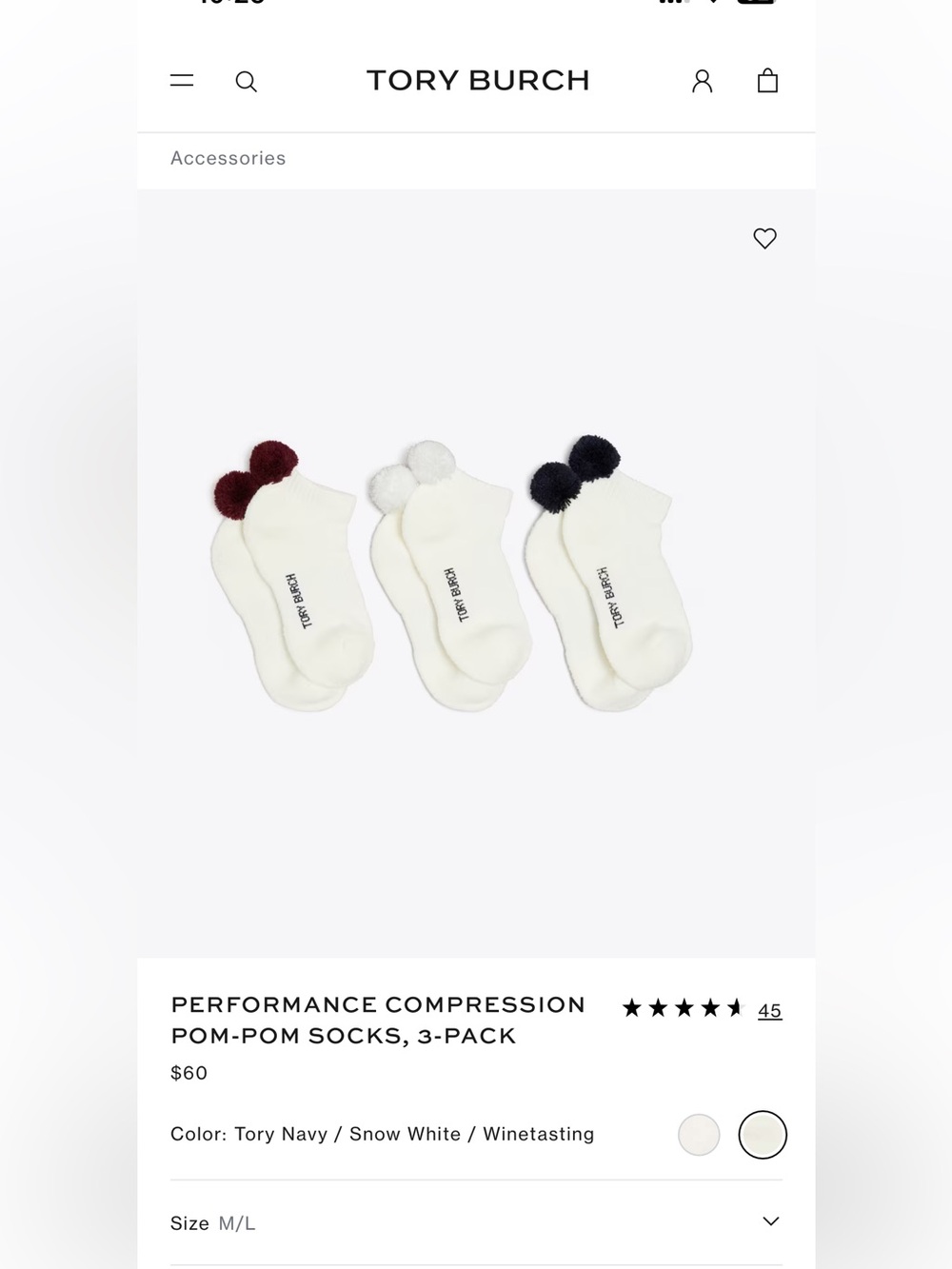 Tory Burch Socks with Burgundy, Black and White Pom Poms NWT